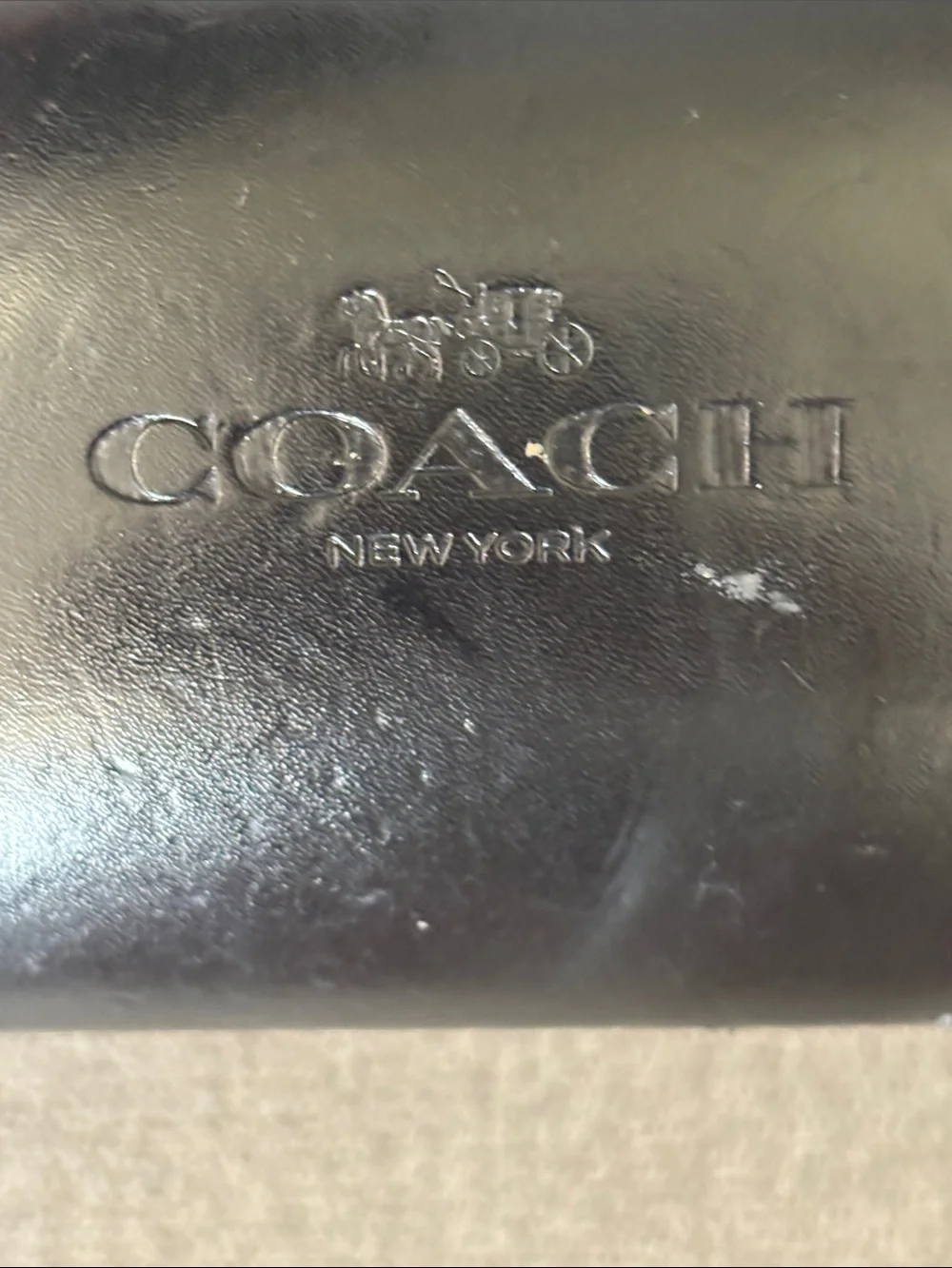 COACH Black Hard Shell Eyewear Case with Embossed Logo